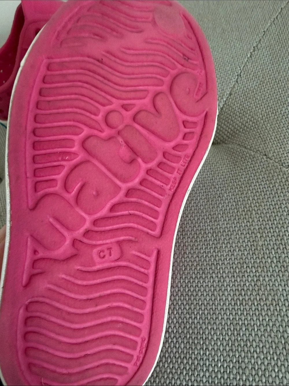 Native Kids Slip-On Water Shoes in Bright Pink with White Toe